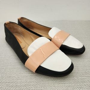 Reed Krakoff corblock leather flats black white tan size 36.5